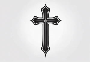 Simple cross tattoos with a date tattoo idea