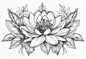 Shoulder and collarbone tattoo of a vibe of night-blooming Jasmine. The tattoo should be scary. tattoo idea