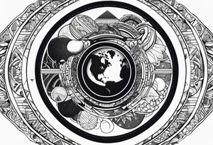 geography, all cultures of the world, abstract tattoo idea