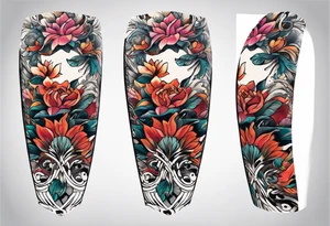 Sleeve showing Nayang text tattoo idea