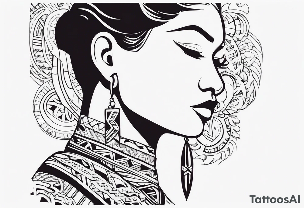 Polynesian neck to chin tattoo tattoo idea