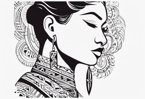 Polynesian neck to chin tattoo tattoo idea