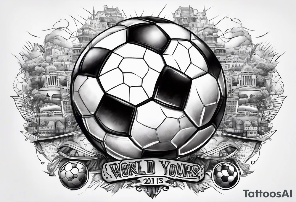 The world is yours with soccer ball tattoo idea