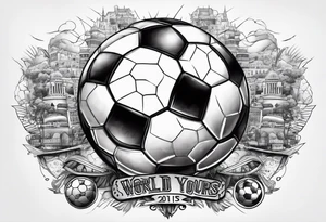 The world is yours with soccer ball tattoo idea