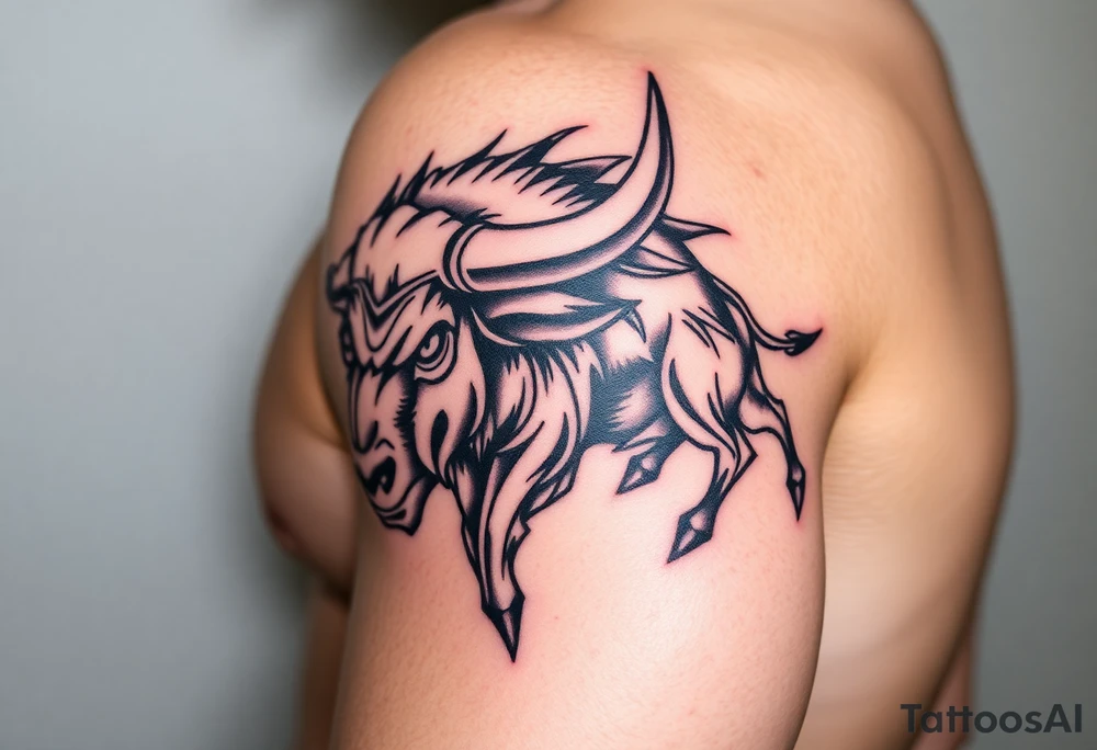 Powerfull majestic bull tattoo idea