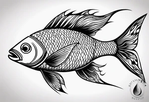 Fish made out of fire tattoo idea