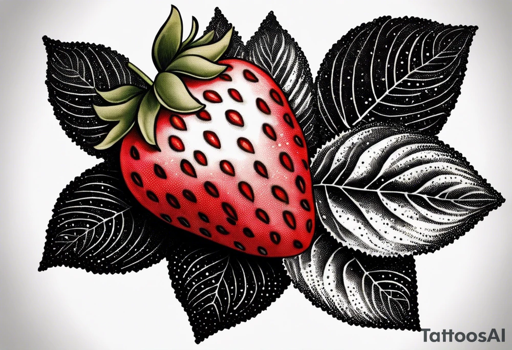 Single Strawberry tattoo idea