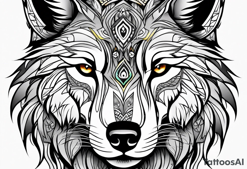 Grey wolf tattoo idea