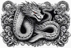 quetzalcoatl snake full body wrap arm sleeve tattoo idea
