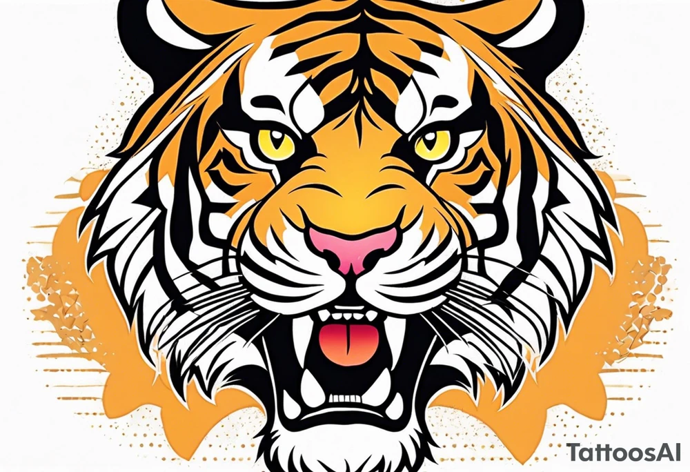 Tiger face tattoo idea