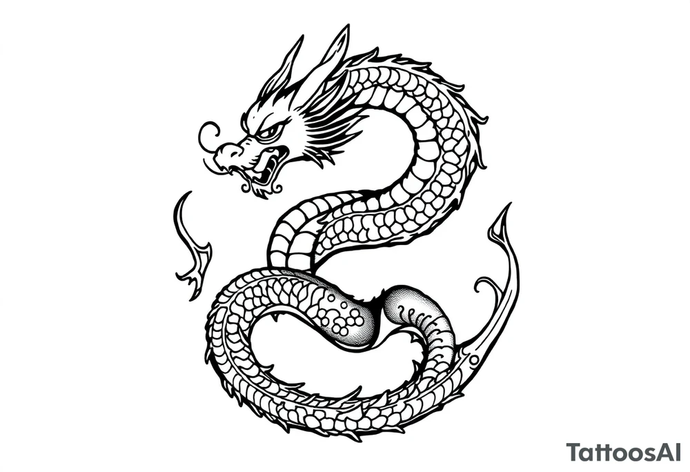 Haku the dragon in the shape of an ouroboros tattoo idea