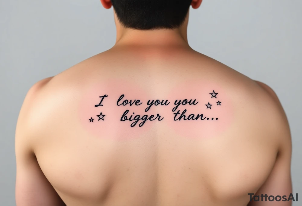 I love you bigger than...
With shooting stars tattoo idea