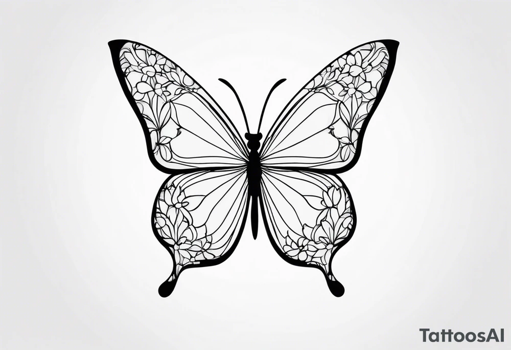 Blume Schmetterling tattoo idea