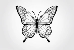 Blume Schmetterling tattoo idea