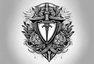Valhalla steps sword shield axe tattoo idea