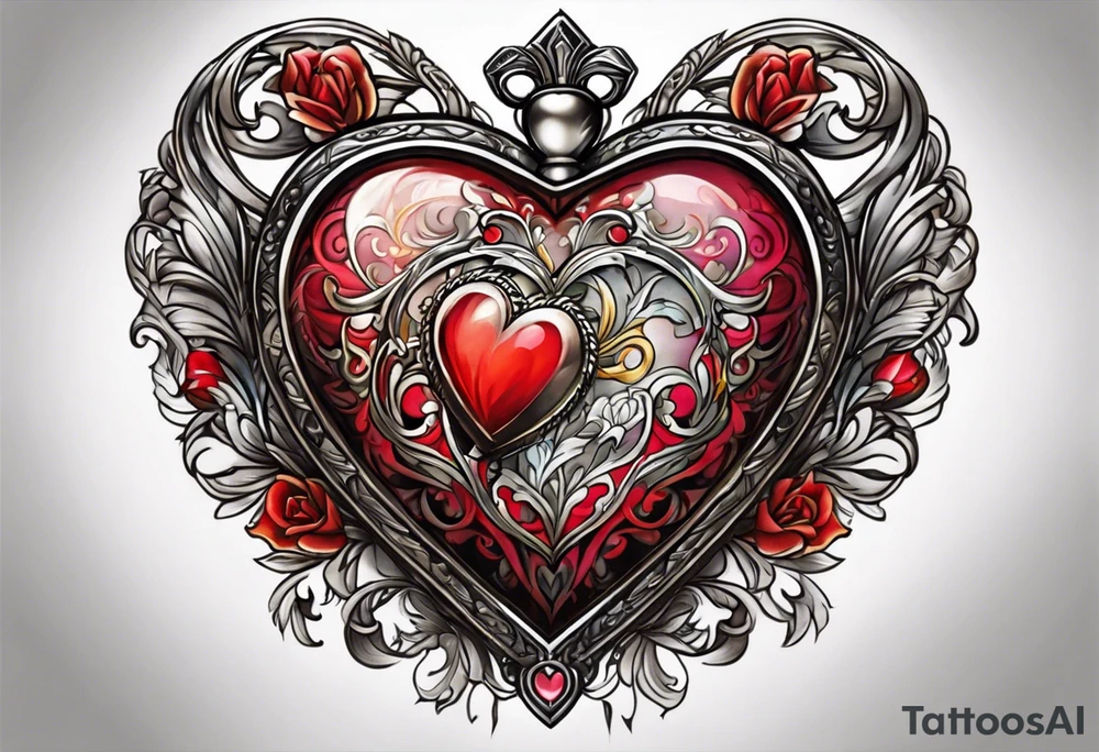heart locket tattoo idea