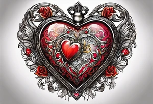 heart locket tattoo idea