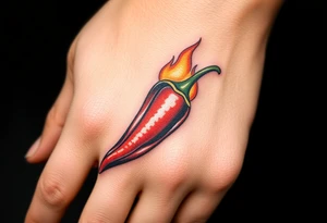 Chili pepper and fire tattoo idea