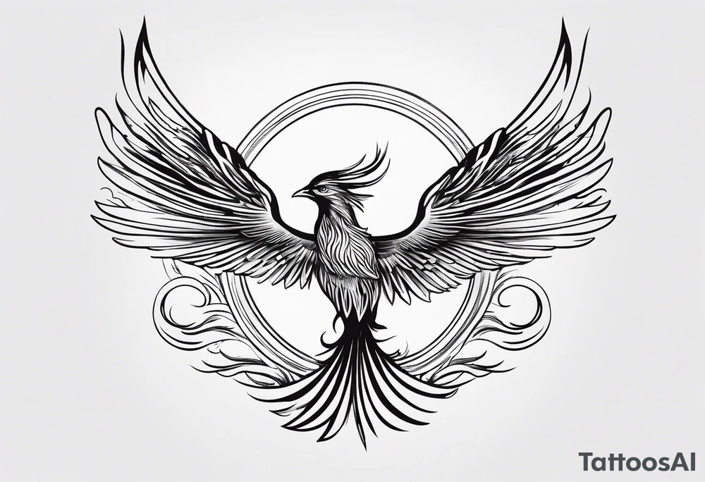 Simple Phoenix with incorporated text “still I rise” tattoo idea Simple Phoenix with incorporated text “still I rise” tattoo idea