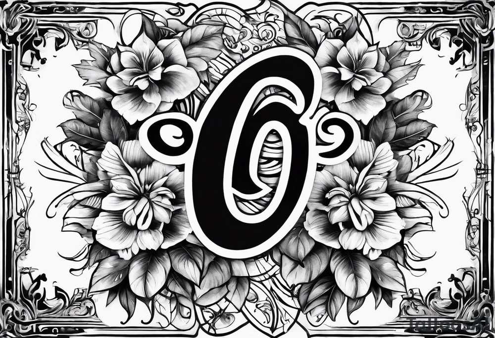 Musical theme with letters L and R tattoo idea