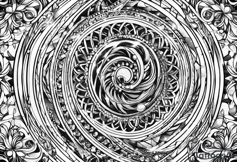 small I e crystal swirl tattoo idea