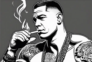 john cena smoking cigarette tattoo idea