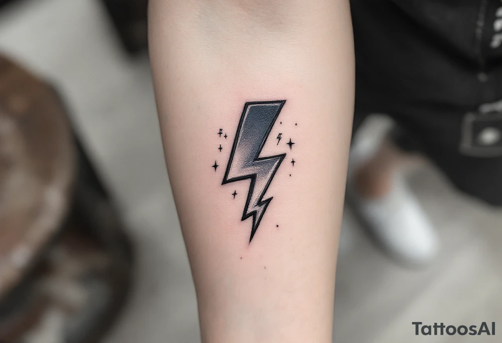 Thunderstorms with music symbol tattoo idea
