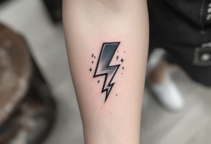 Thunderstorms with music symbol tattoo idea