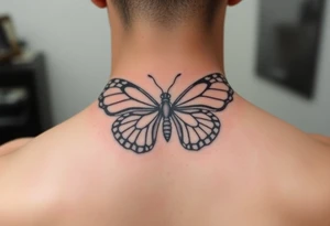Powerful unique butterfly half women half butterfly with the names Adian &Joziah in it make thier names noticeable tattoo idea