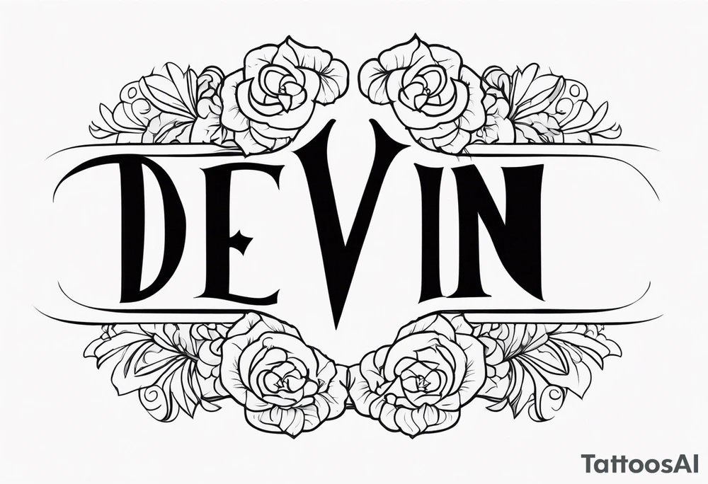 devin name tattoo dainty and feminine tattoo idea