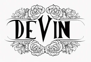 devin name tattoo dainty and feminine tattoo idea