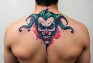 graphic 3d joker design tattoo idea
