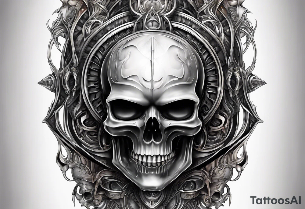 H.R Giger Skull knee tattoo tattoo idea