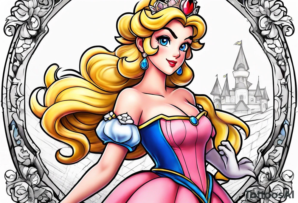 sexy Princess Peach tattoo idea