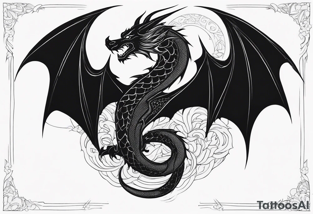 black dragon tattoo idea
