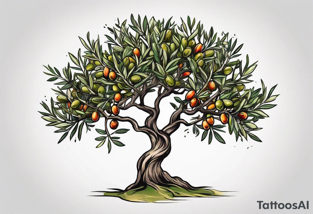 olive tree tattoo idea