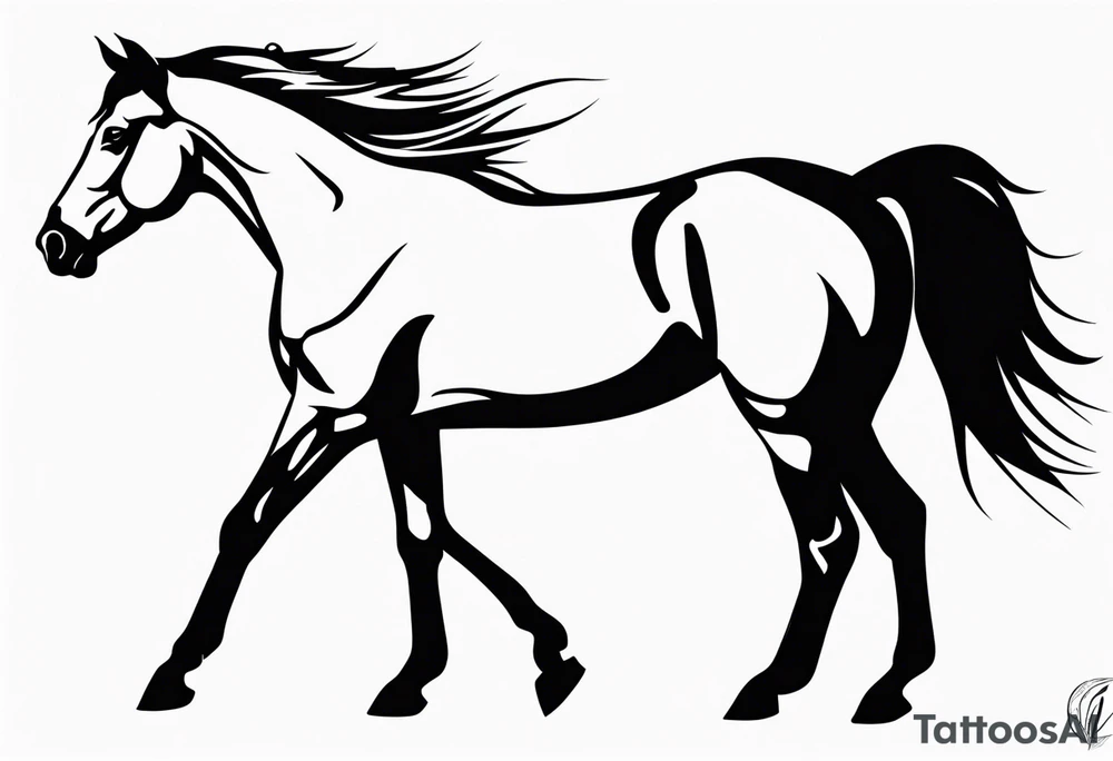 Horse portrait no shading tattoo idea