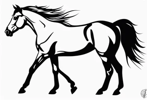 Horse portrait no shading tattoo idea
