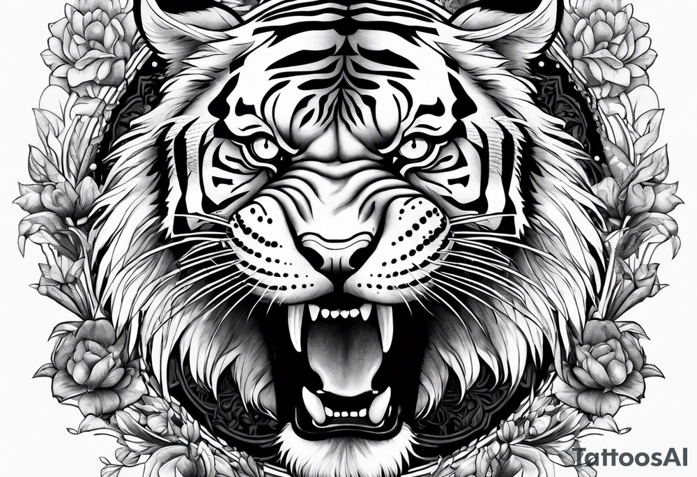 tiger climbing up tattoo idea
