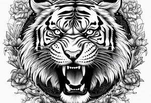 tiger climbing up tattoo idea