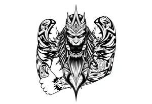 Bray Wyatt the Fiend center piece with tribal surrounding covering up old tattoo tattoo idea