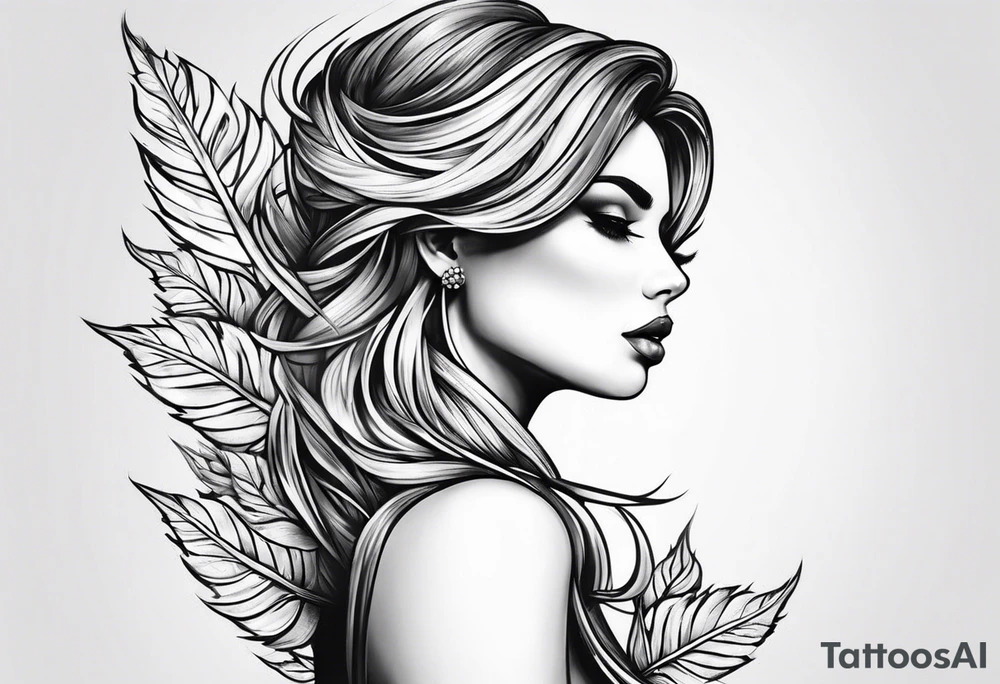Leaves over shoulder tattoo idea