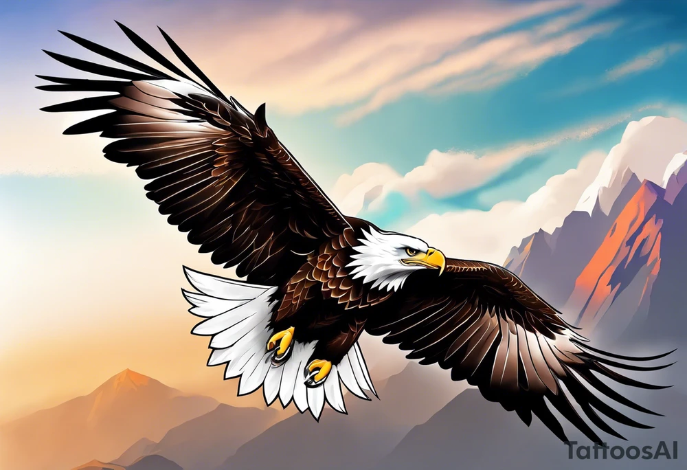 eagle gliding tattoo idea