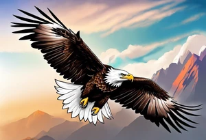 eagle gliding tattoo idea
