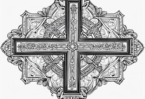 orthodox cross from font minimalism tattoo idea