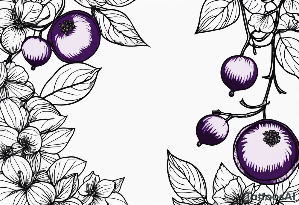 lilac and gooseberries next to each other tattoo idea