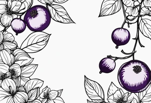 lilac and gooseberries next to each other tattoo idea