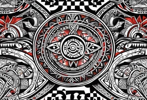 Abstract tribal ta moko Style. Croatian checker and Northern Ireland giants causeway tattoo idea