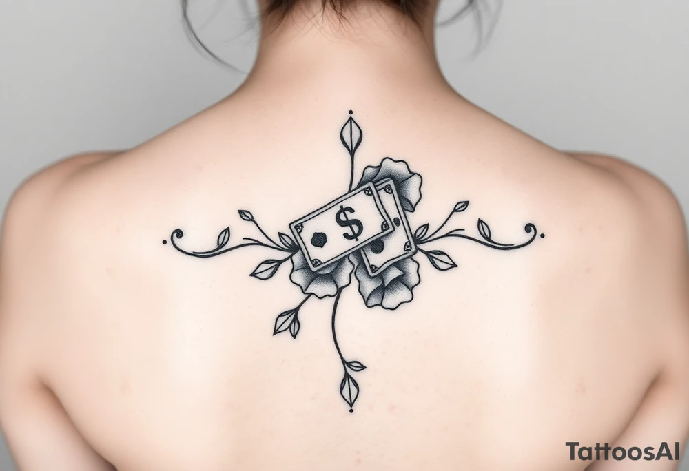 Memorial for grandma who loved gambling and money tattoo idea