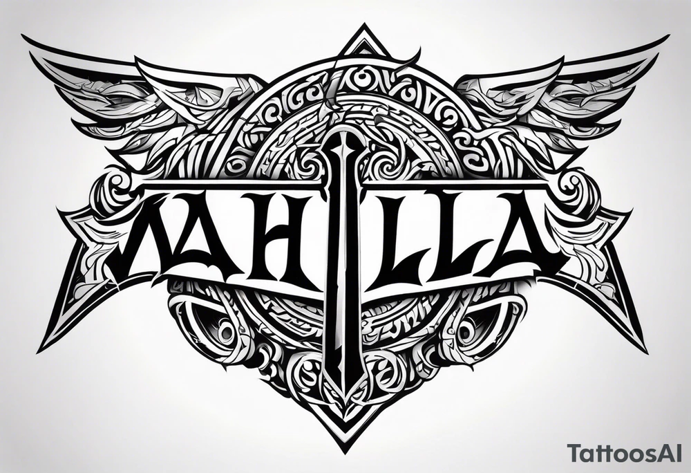 Valhalla 
Sword shield chain tattoo idea